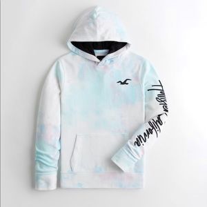 HOLLISTER TIE-DYE PRINT LOGO TERRY HOODIE